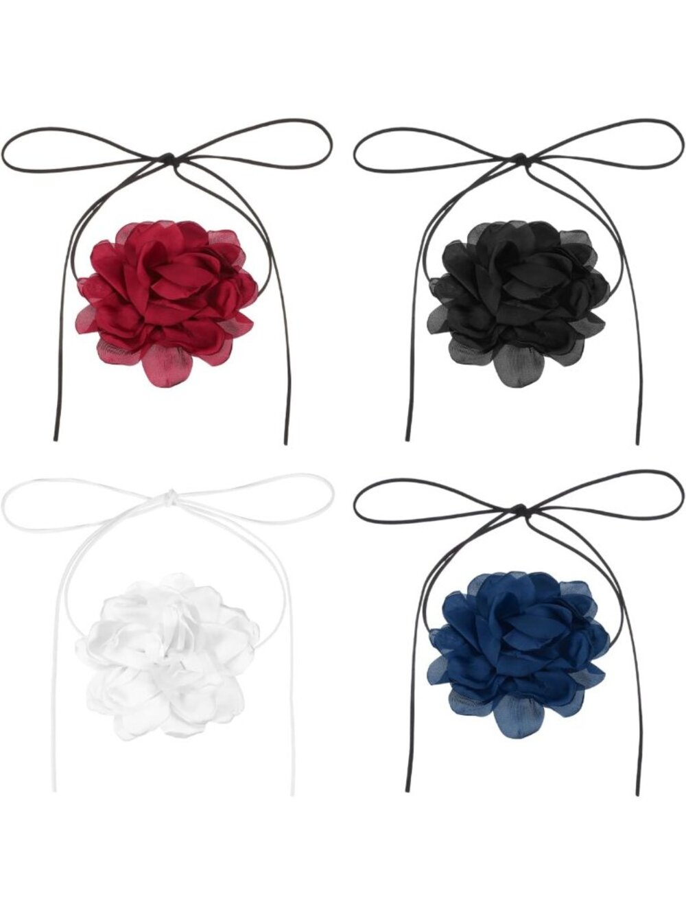 Big Rose Flower Choker Necklace for Women - Stylish Floral Statement Jewelry